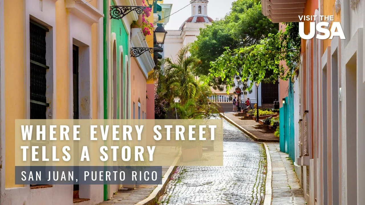 Colorful street in Old San Juan, Puerto Rico