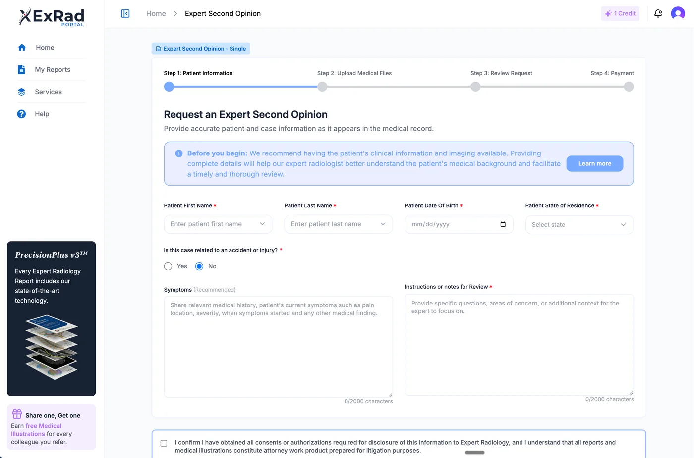 ExRad Portal — Expert Second Opinion