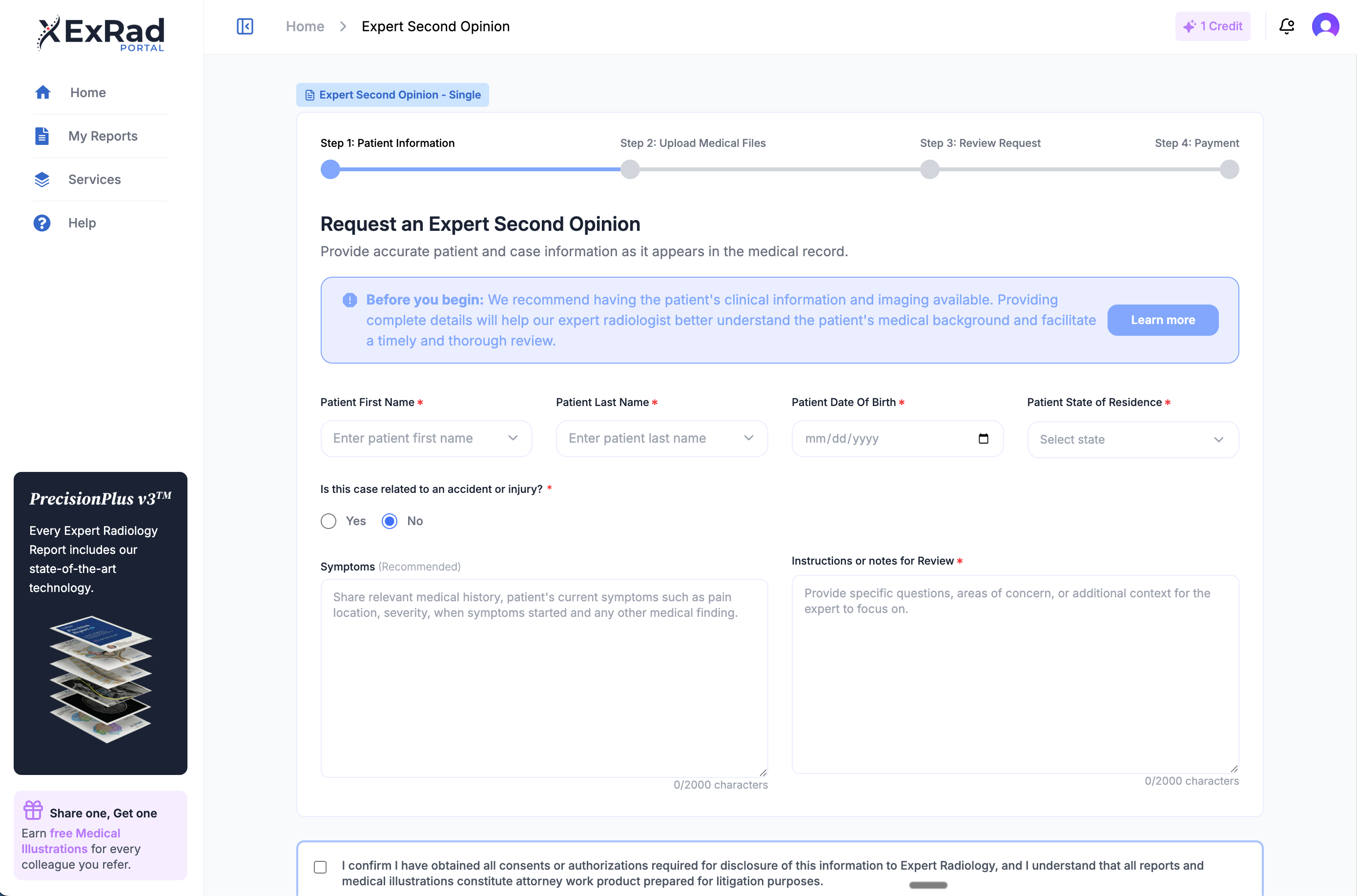 ExRad Portal — Expert Second Opinion