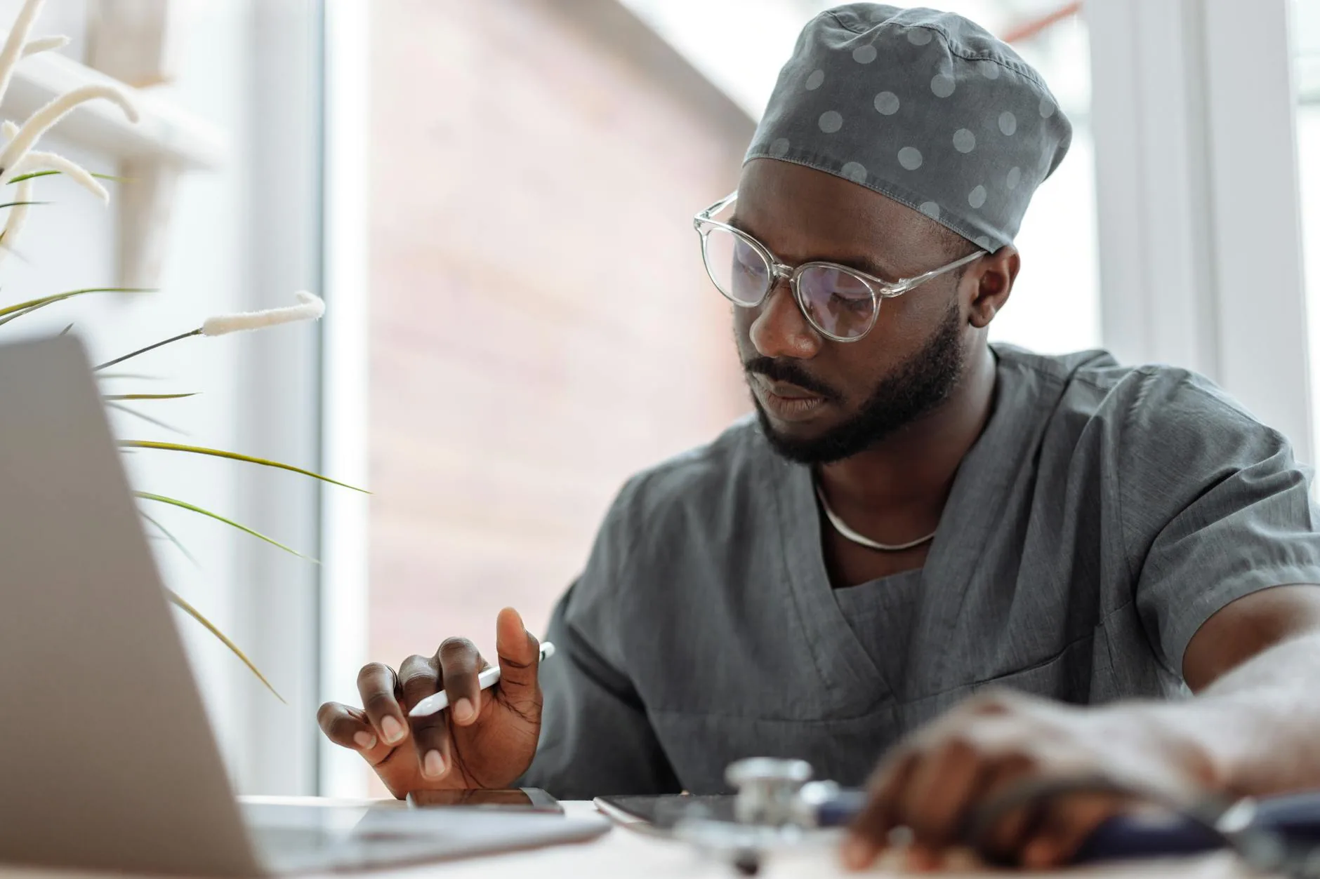 Provider reviewing patient education materials